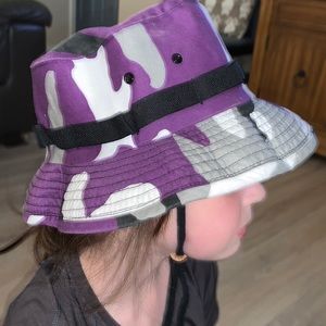 Purple camo Hot Sun Hat Bucket Hat Hot weather Jungle Hat XS
